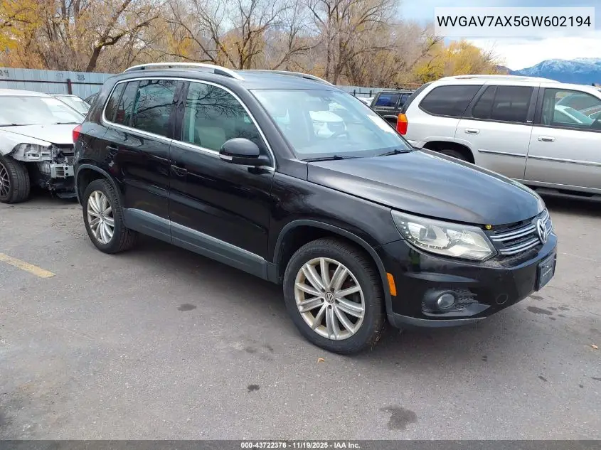 WVGAV7AX5GW602194 2016 Volkswagen Tiguan Se