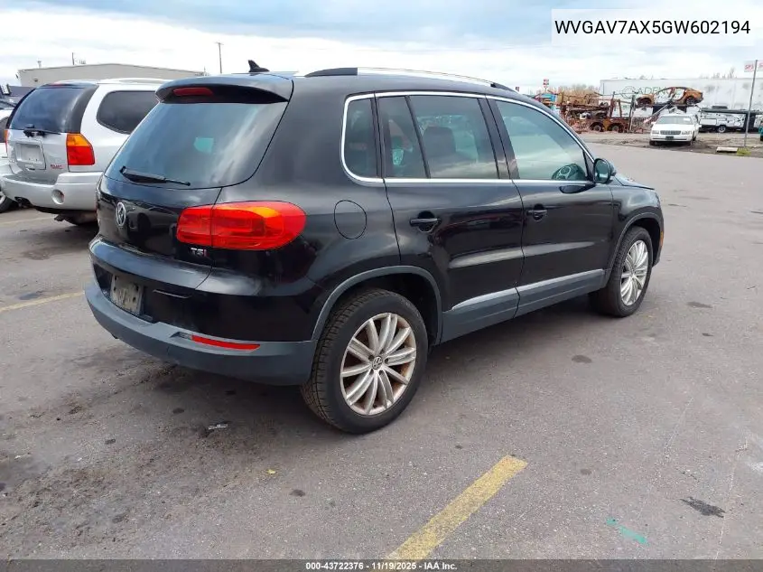 WVGAV7AX5GW602194 2016 Volkswagen Tiguan Se