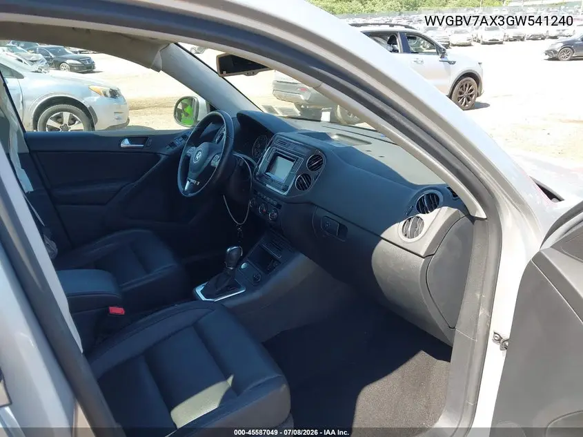 2016 Volkswagen Tiguan S VIN: WVGBV7AX3GW541240 Lot: 45587049