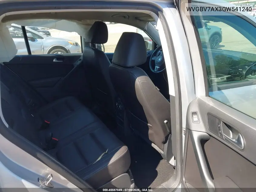 2016 Volkswagen Tiguan S VIN: WVGBV7AX3GW541240 Lot: 45587049