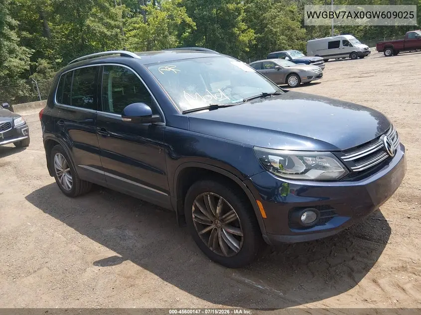 2016 Volkswagen Tiguan Se VIN: WVGBV7AX0GW609025 Lot: 45600147