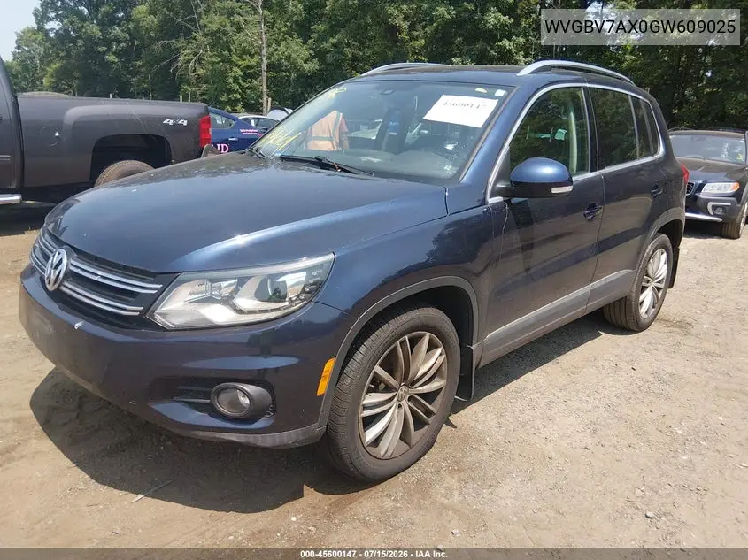 2016 Volkswagen Tiguan Se VIN: WVGBV7AX0GW609025 Lot: 45600147