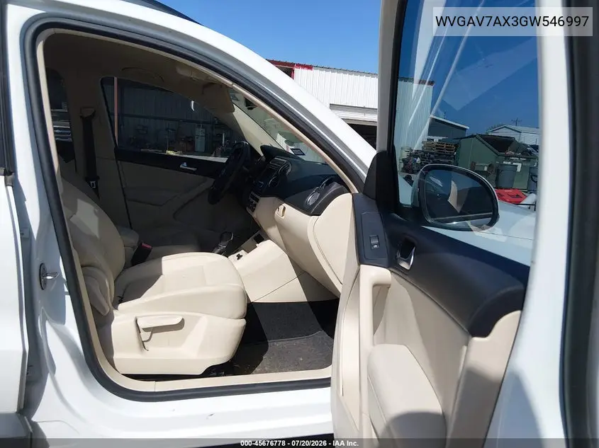 2016 Volkswagen Tiguan S VIN: WVGAV7AX3GW546997 Lot: 45676778