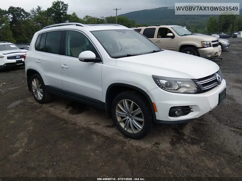 2016 Volkswagen Tiguan Se VIN: WVGBV7AX1GW539549 Lot: 45690710