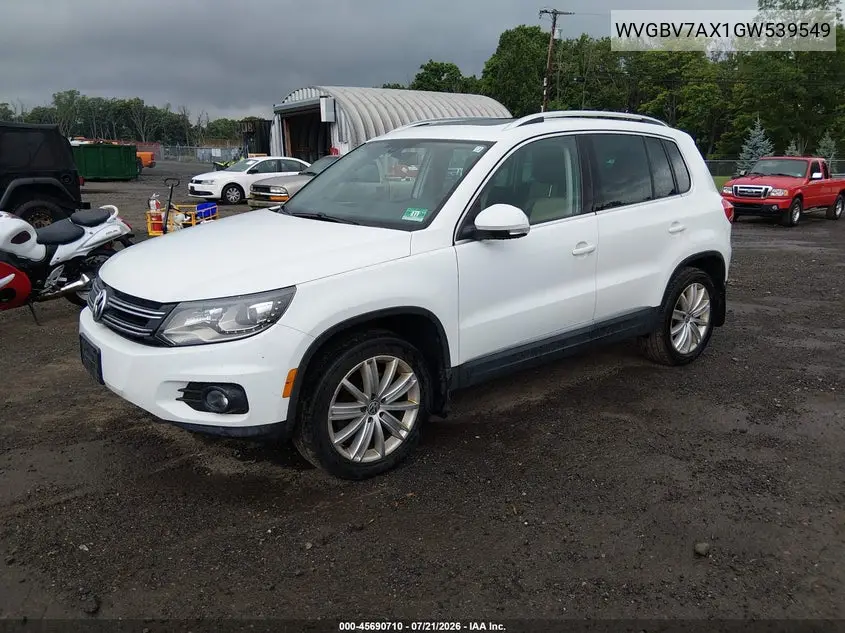 2016 Volkswagen Tiguan Se VIN: WVGBV7AX1GW539549 Lot: 45690710