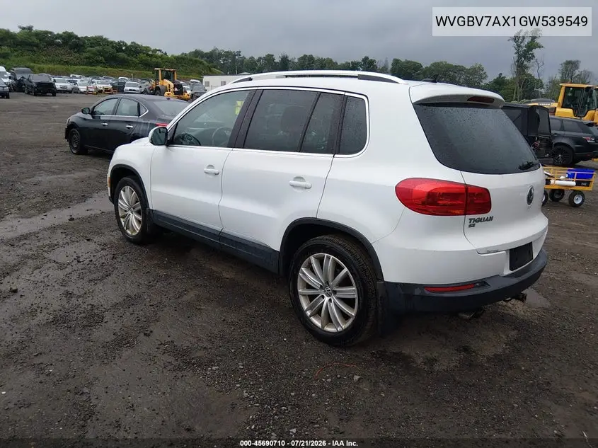 2016 Volkswagen Tiguan Se VIN: WVGBV7AX1GW539549 Lot: 45690710