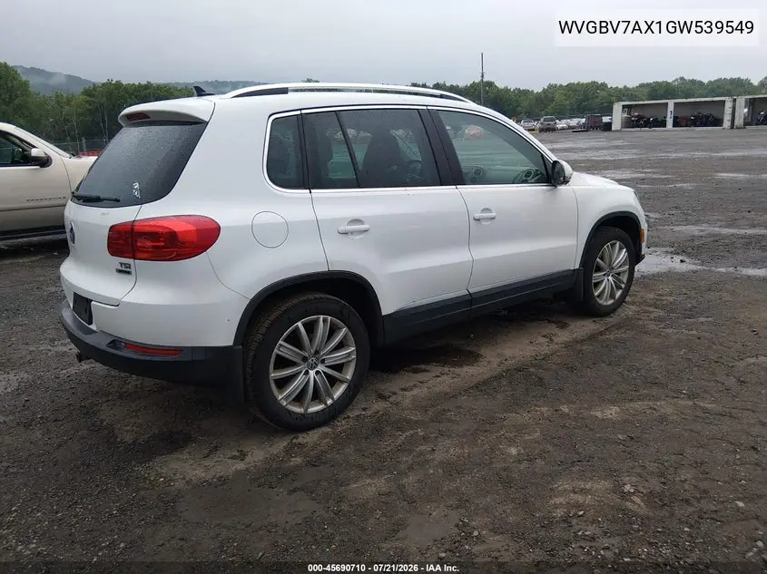 2016 Volkswagen Tiguan Se VIN: WVGBV7AX1GW539549 Lot: 45690710