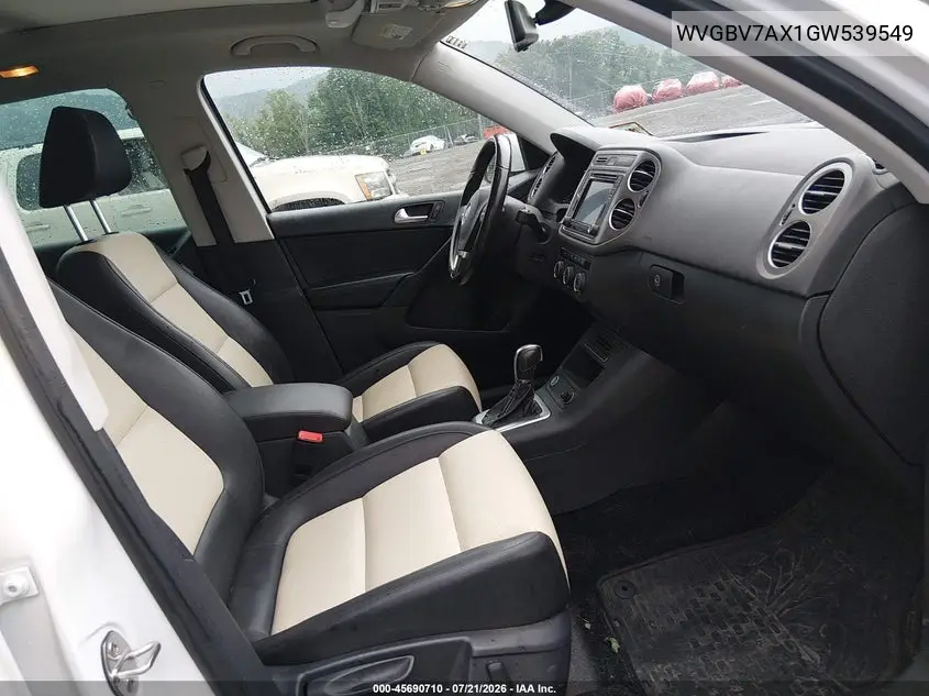 2016 Volkswagen Tiguan Se VIN: WVGBV7AX1GW539549 Lot: 45690710