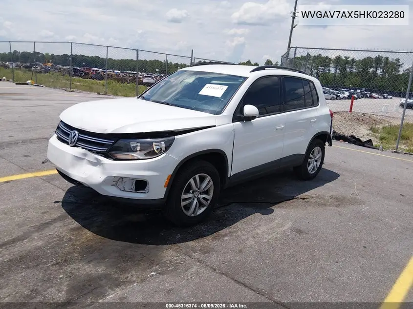 2017 Volkswagen Tiguan 2.0T/2.0T S VIN: WVGAV7AX5HK023280 Lot: 45316374