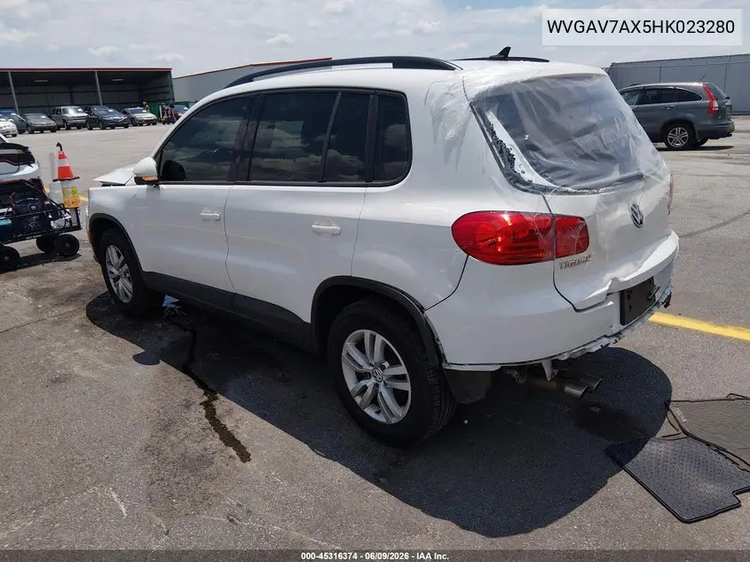 2017 Volkswagen Tiguan 2.0T/2.0T S VIN: WVGAV7AX5HK023280 Lot: 45316374