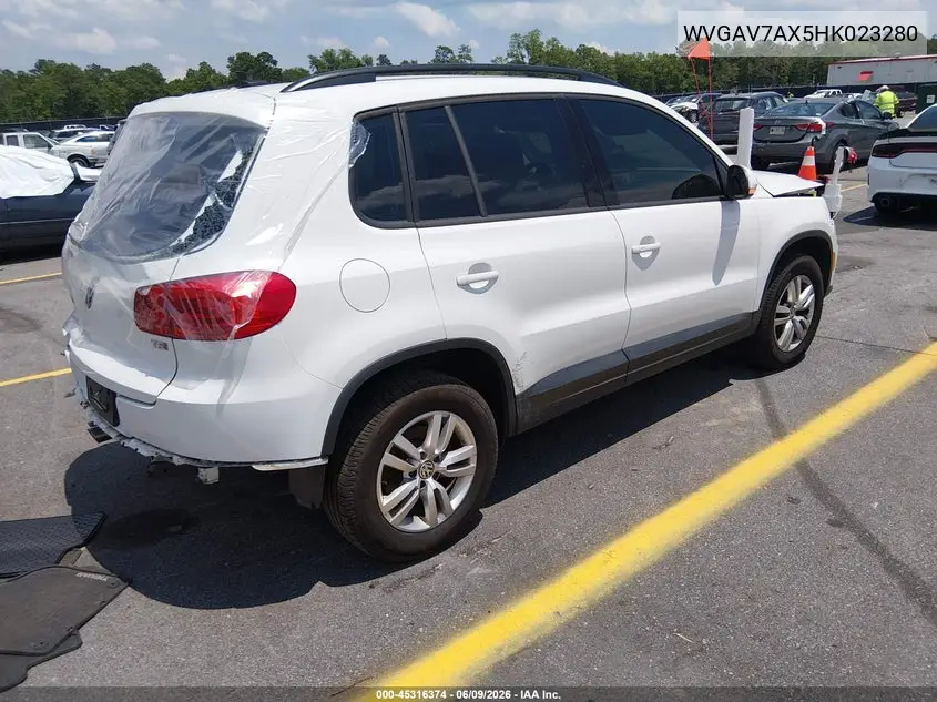 2017 Volkswagen Tiguan 2.0T/2.0T S VIN: WVGAV7AX5HK023280 Lot: 45316374