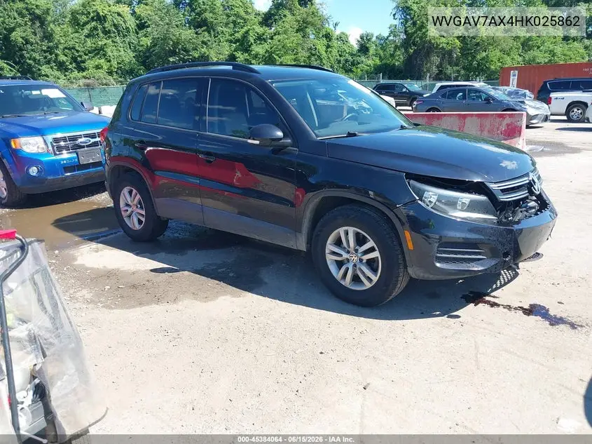 2017 Volkswagen Tiguan 2.0T/2.0T S VIN: WVGAV7AX4HK025862 Lot: 45384064