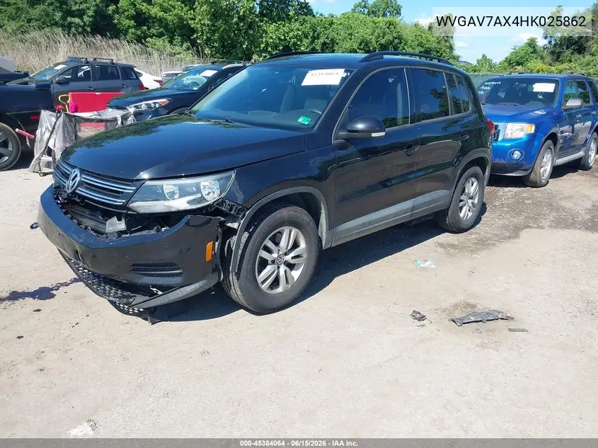 2017 Volkswagen Tiguan 2.0T/2.0T S VIN: WVGAV7AX4HK025862 Lot: 45384064