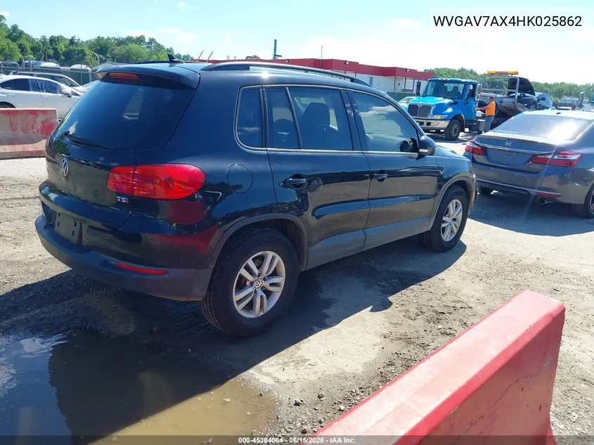 2017 Volkswagen Tiguan 2.0T/2.0T S VIN: WVGAV7AX4HK025862 Lot: 45384064