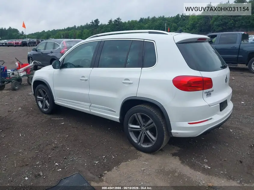 2017 Volkswagen Tiguan 2.0T Sport VIN: WVGUV7AX0HK031154 Lot: 45412866