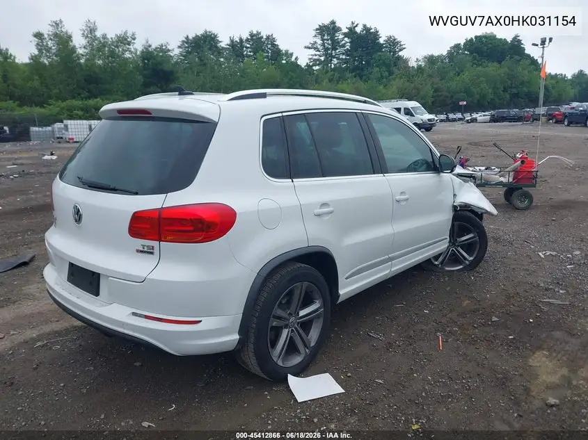 2017 Volkswagen Tiguan 2.0T Sport VIN: WVGUV7AX0HK031154 Lot: 45412866