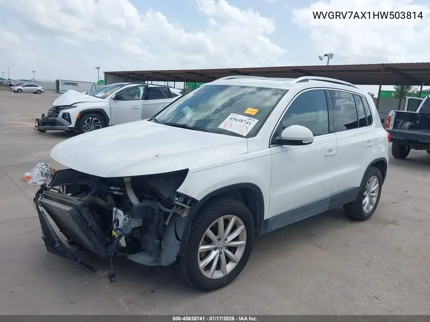 2017 Volkswagen Tiguan 2.0T Wolfsburg Edition VIN: WVGRV7AX1HW503814 Lot: 45638741