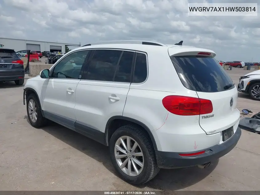 2017 Volkswagen Tiguan 2.0T Wolfsburg Edition VIN: WVGRV7AX1HW503814 Lot: 45638741