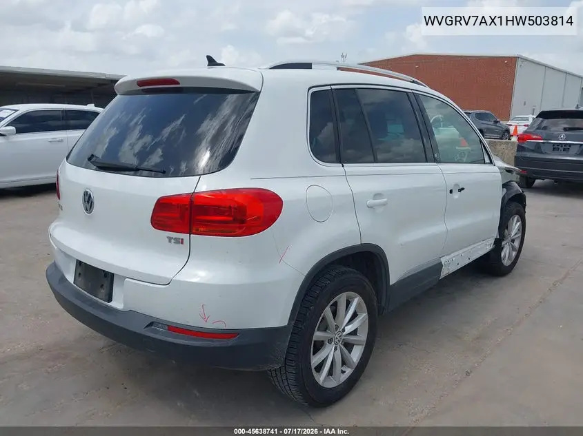 2017 Volkswagen Tiguan 2.0T Wolfsburg Edition VIN: WVGRV7AX1HW503814 Lot: 45638741