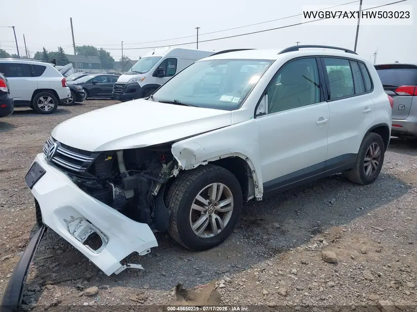 2017 Volkswagen Tiguan 2.0T S VIN: WVGBV7AX1HW503023 Lot: 45650239