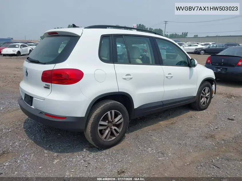 2017 Volkswagen Tiguan 2.0T S VIN: WVGBV7AX1HW503023 Lot: 45650239
