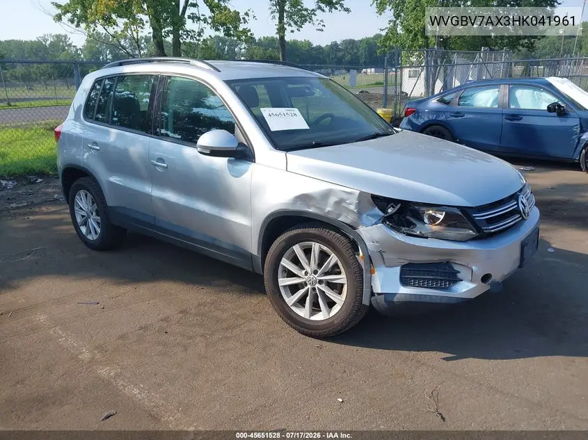 2017 Volkswagen Tiguan 2.0T/2.0T S VIN: WVGBV7AX3HK041961 Lot: 45651528