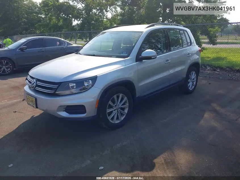2017 Volkswagen Tiguan 2.0T/2.0T S VIN: WVGBV7AX3HK041961 Lot: 45651528