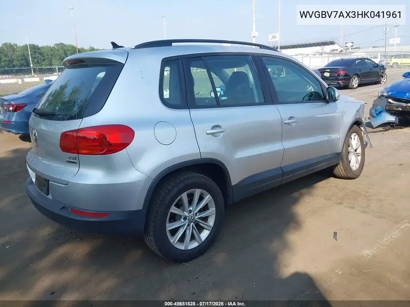 2017 Volkswagen Tiguan 2.0T/2.0T S VIN: WVGBV7AX3HK041961 Lot: 45651528