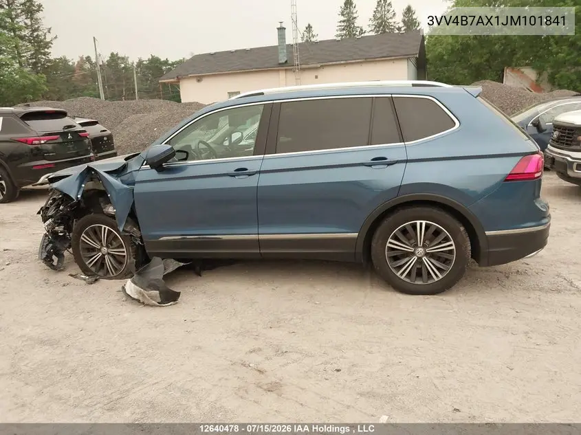 2018 Volkswagen Tiguan VIN: 3VV4B7AX1JM101841 Lot: 12640478