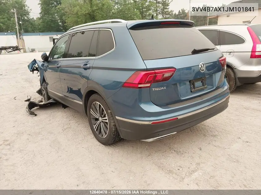2018 Volkswagen Tiguan VIN: 3VV4B7AX1JM101841 Lot: 12640478