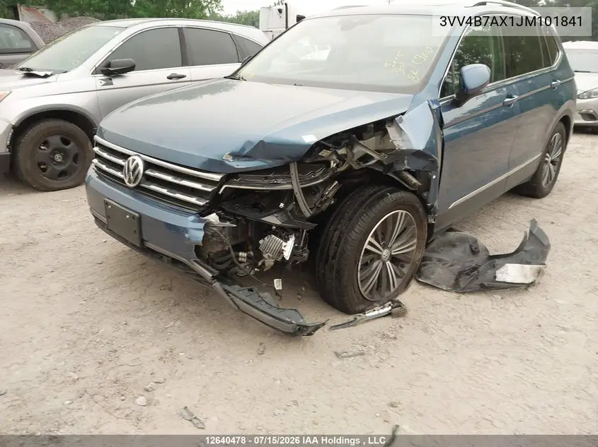 2018 Volkswagen Tiguan VIN: 3VV4B7AX1JM101841 Lot: 12640478
