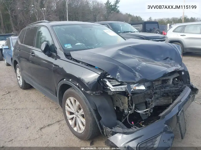3VV0B7AXXJM115199 2018 Volkswagen Tiguan 2.0T S