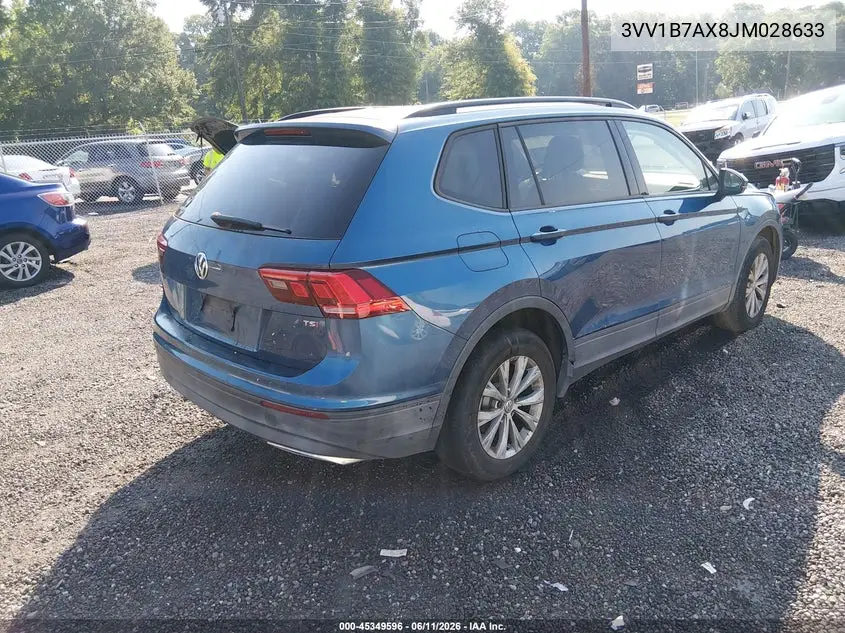 2018 Volkswagen Tiguan 2.0T S VIN: 3VV1B7AX8JM028633 Lot: 45349596