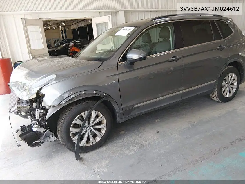 2018 Volkswagen Tiguan 2.0T Se/2.0T Sel VIN: 3VV3B7AX1JM024612 Lot: 45615413