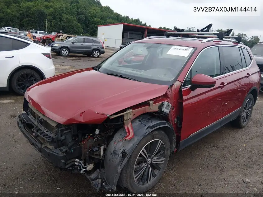 2018 Volkswagen Tiguan 2.0T Se/2.0T Sel VIN: 3VV2B7AX0JM144414 Lot: 45640588