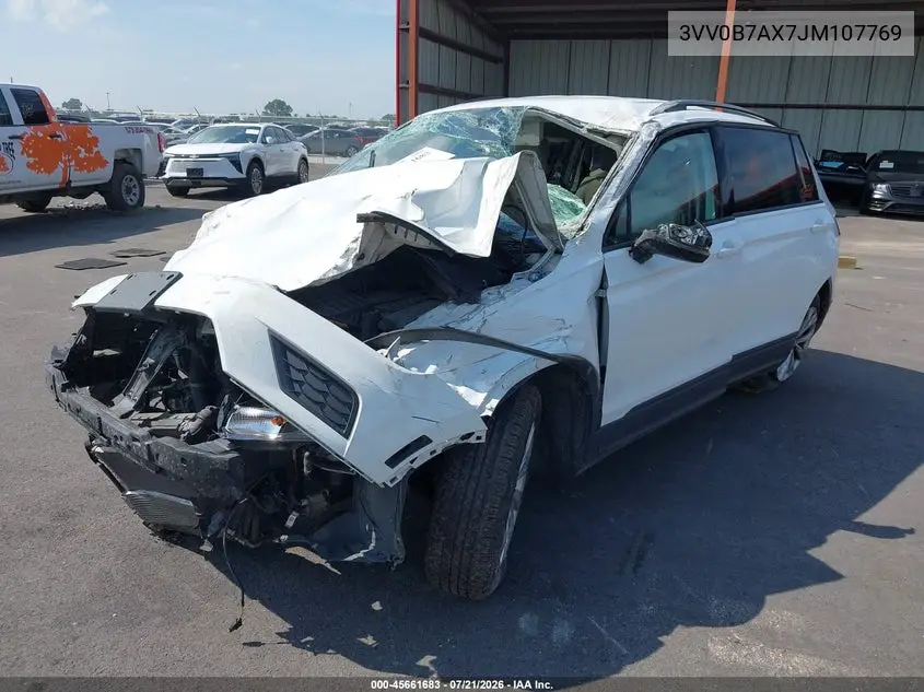 2018 Volkswagen Tiguan 2.0T S VIN: 3VV0B7AX7JM107769 Lot: 45661683