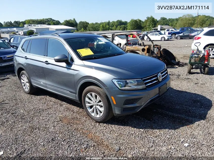 2018 Volkswagen Tiguan 2.0T Se/2.0T Sel VIN: 3VV2B7AX2JM171114 Lot: 45669981