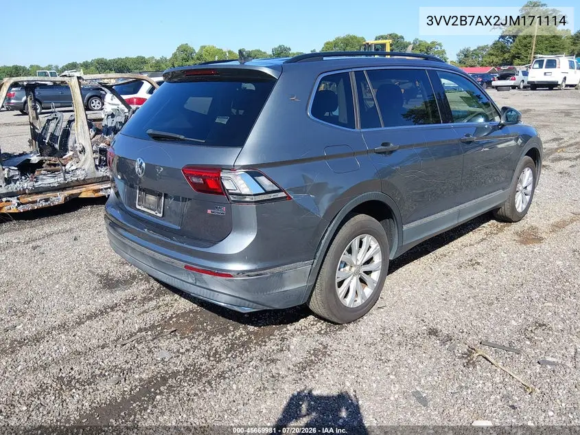 2018 Volkswagen Tiguan 2.0T Se/2.0T Sel VIN: 3VV2B7AX2JM171114 Lot: 45669981