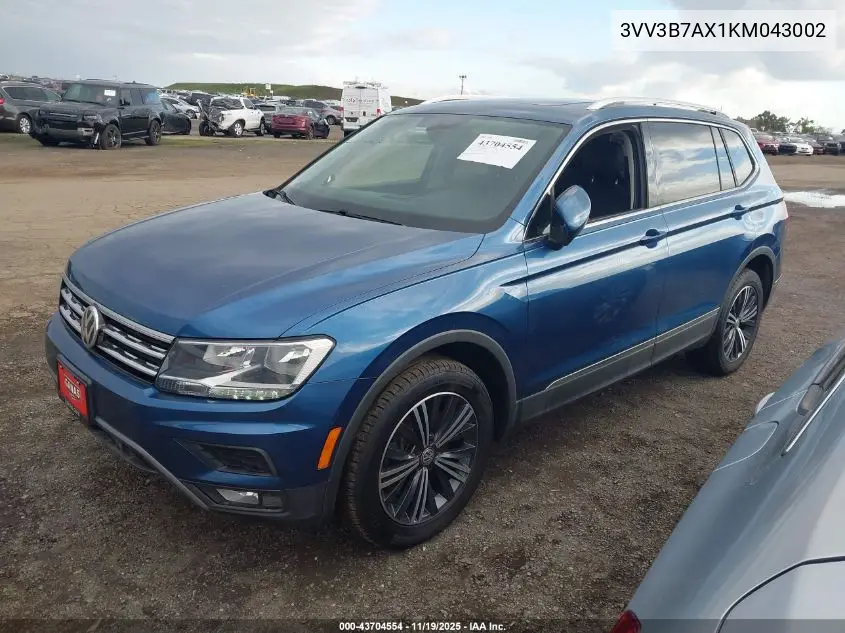 3VV3B7AX1KM043002 2019 Volkswagen Tiguan 2.0T Se/2.0T Sel/2.0T Sel R-Line/2.0T Sel R-Line Black