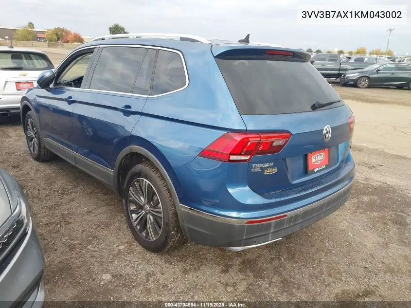3VV3B7AX1KM043002 2019 Volkswagen Tiguan 2.0T Se/2.0T Sel/2.0T Sel R-Line/2.0T Sel R-Line Black