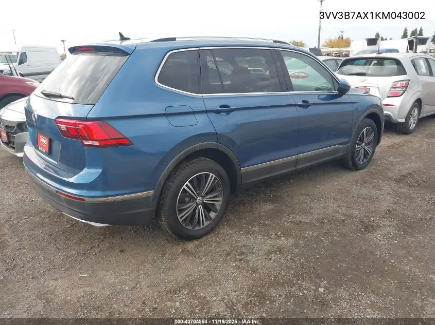 3VV3B7AX1KM043002 2019 Volkswagen Tiguan 2.0T Se/2.0T Sel/2.0T Sel R-Line/2.0T Sel R-Line Black