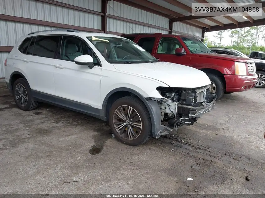 2019 Volkswagen Tiguan 2.0T Se/2.0T Sel/2.0T Sel R-Line/2.0T Sel R-Line Black VIN: 3VV3B7AX4KM104858 Lot: 45373171