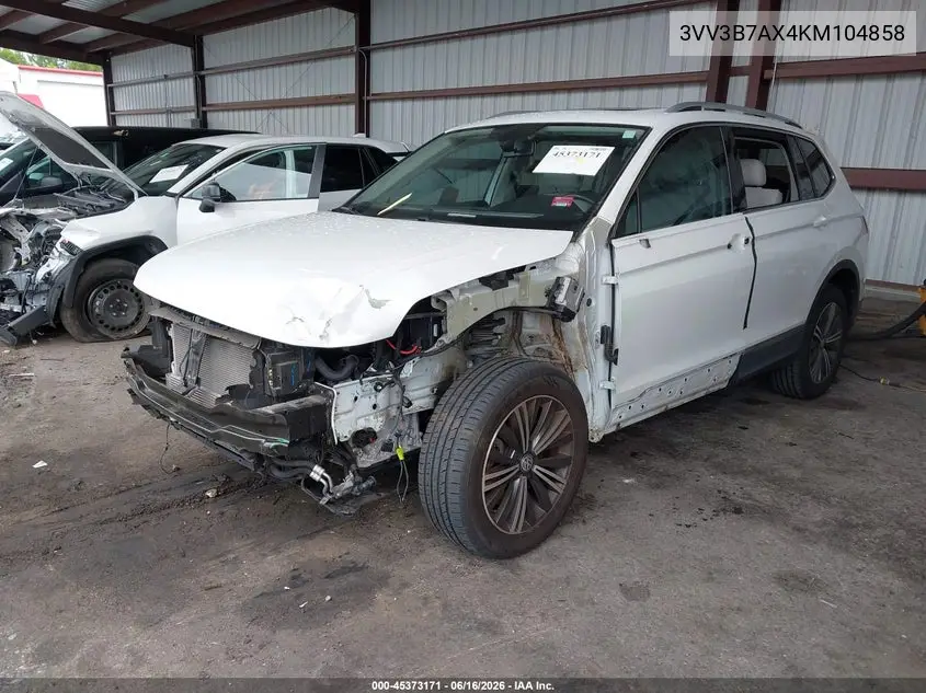 2019 Volkswagen Tiguan 2.0T Se/2.0T Sel/2.0T Sel R-Line/2.0T Sel R-Line Black VIN: 3VV3B7AX4KM104858 Lot: 45373171