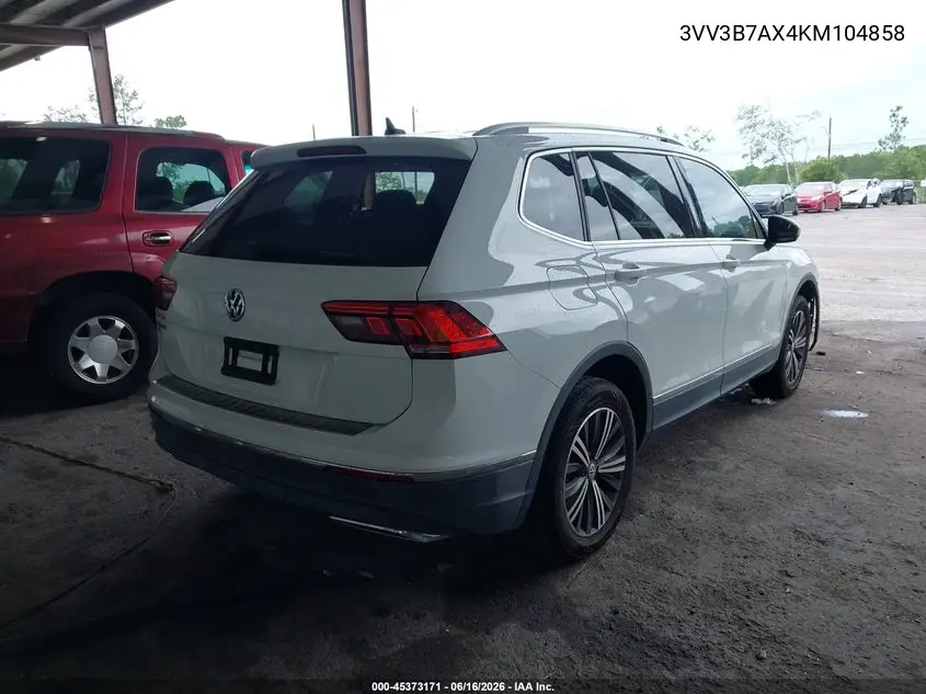 2019 Volkswagen Tiguan 2.0T Se/2.0T Sel/2.0T Sel R-Line/2.0T Sel R-Line Black VIN: 3VV3B7AX4KM104858 Lot: 45373171