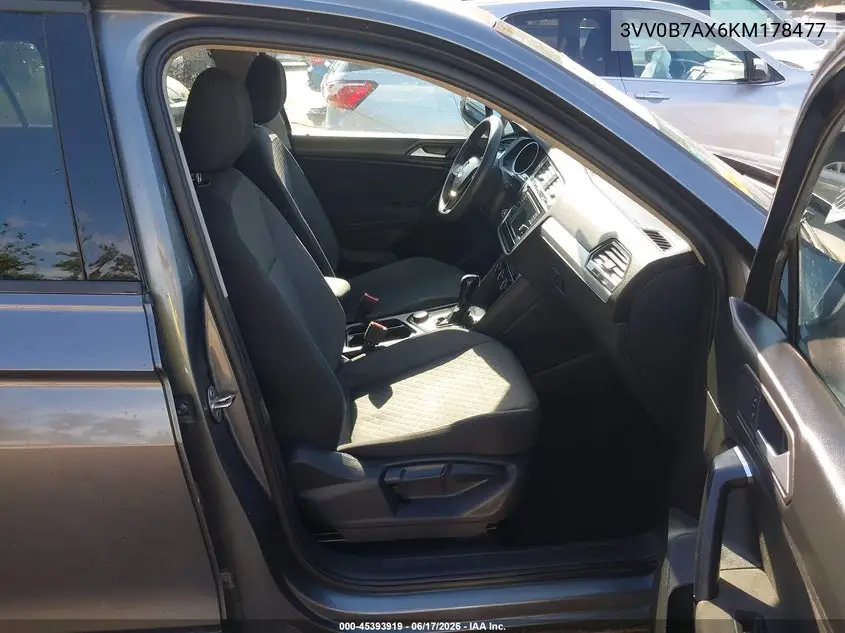 2019 Volkswagen Tiguan 2.0T S VIN: 3VV0B7AX6KM178477 Lot: 45393919