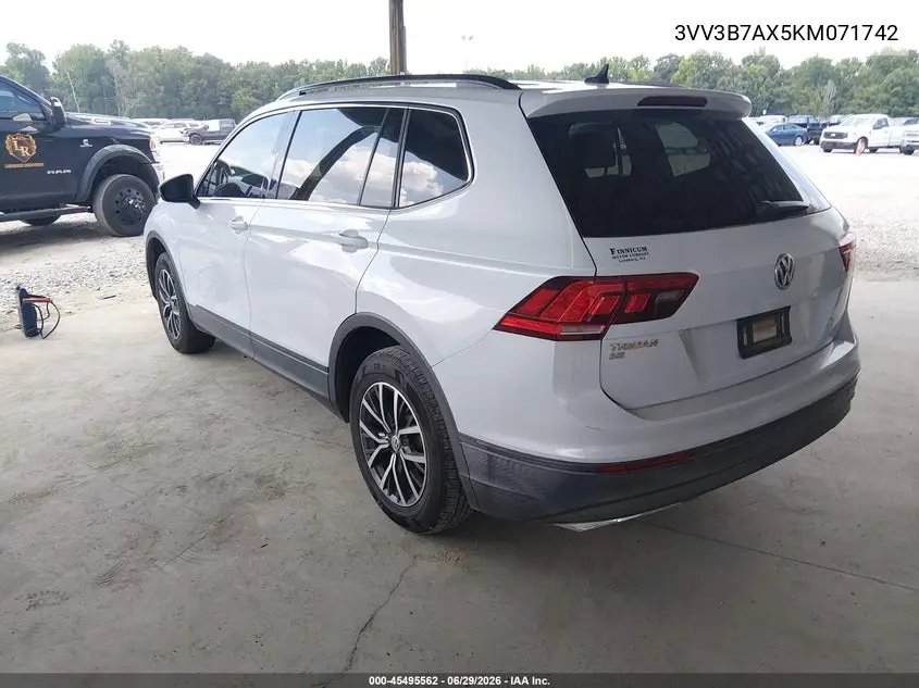 2019 Volkswagen Tiguan 2.0T Se/2.0T Sel/2.0T Sel R-Line/2.0T Sel R-Line Black VIN: 3VV3B7AX5KM071742 Lot: 45495562