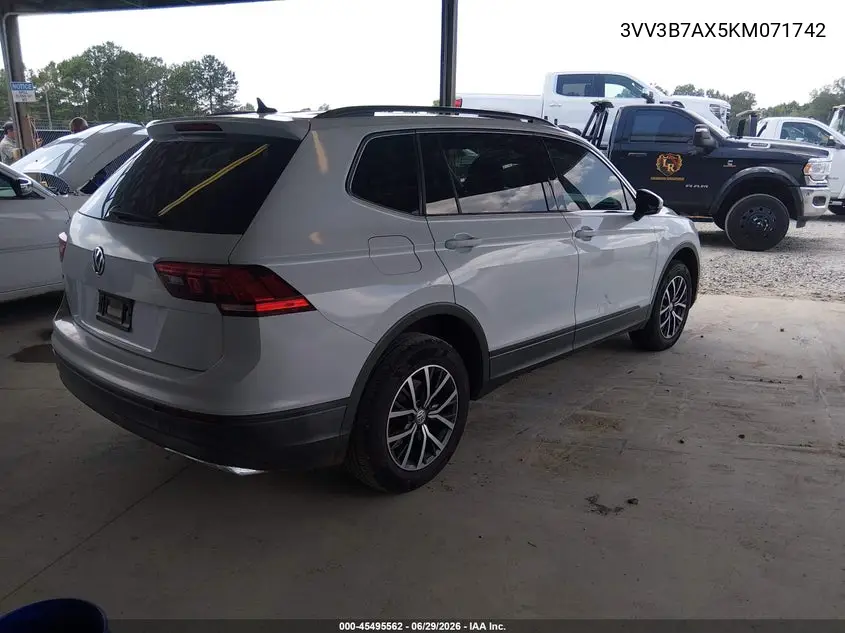 2019 Volkswagen Tiguan 2.0T Se/2.0T Sel/2.0T Sel R-Line/2.0T Sel R-Line Black VIN: 3VV3B7AX5KM071742 Lot: 45495562