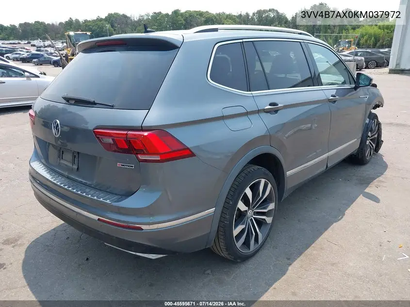 2019 Volkswagen Tiguan 2.0T Sel Premium/2.0T Sel Premium R-Line VIN: 3VV4B7AX0KM037972 Lot: 45595671