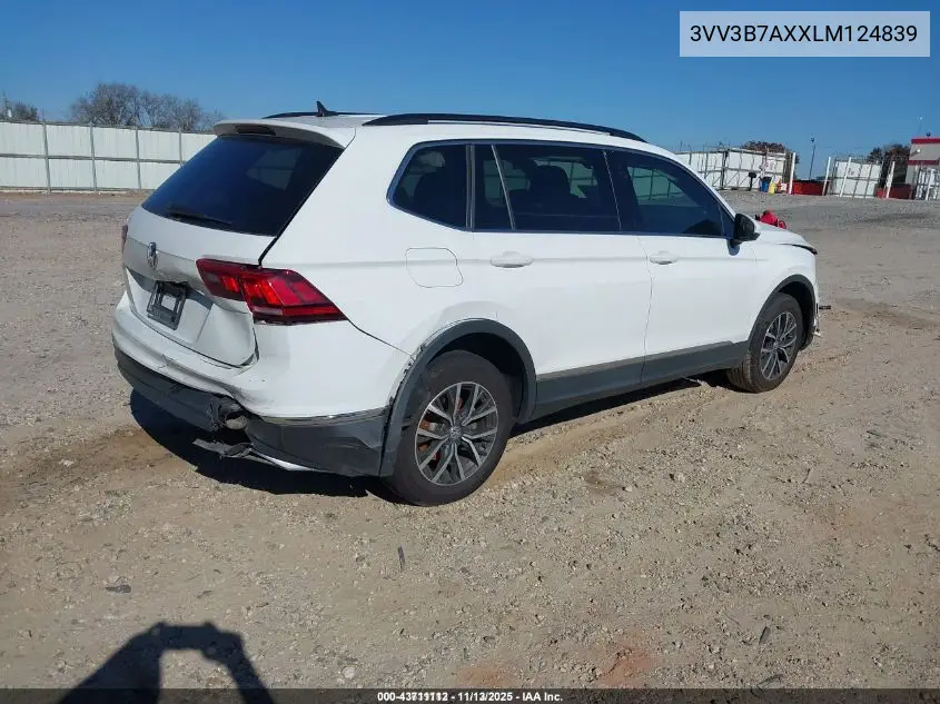 3VV3B7AXXLM124839 2020 Volkswagen Tiguan 2.0T Se/2.0T Se R-Line Black/2.0T Sel