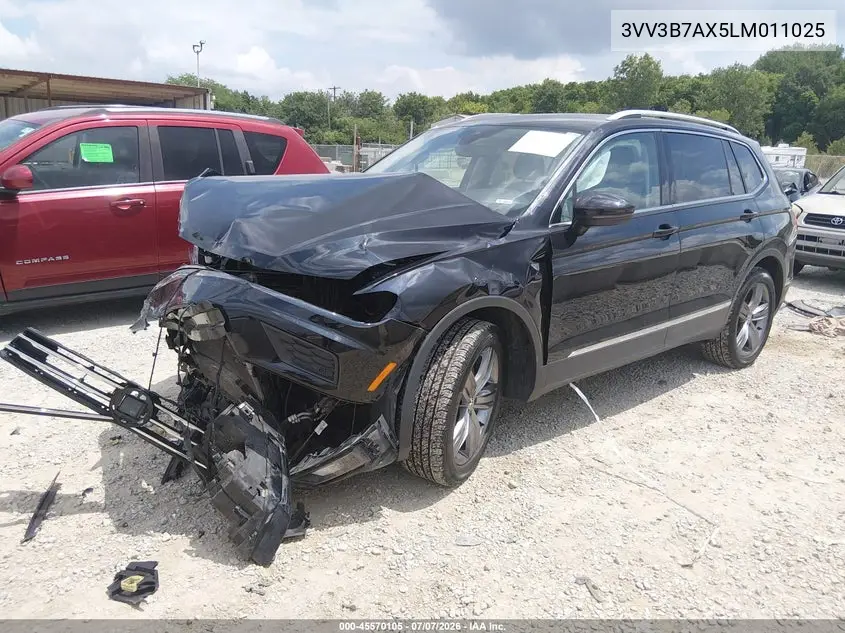 2020 Volkswagen Tiguan 2.0T Se/2.0T Se R-Line Black/2.0T Sel VIN: 3VV3B7AX5LM011025 Lot: 45570105